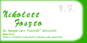 nikolett foszto business card